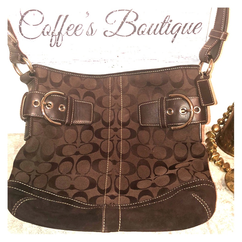 STUNNING CHOCOLATE BROWN SIGNATURE COACH BAG!!